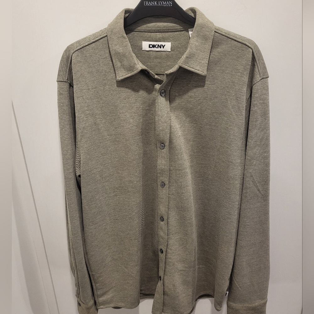 DKNY Gray Button-Up Shirt